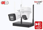 NKS422W02H :: Kit IP Inal&aacute;mbrico / 1 NVS WiFi de 4 Canales + 1 C&aacute;mara IP Bala WiFi 2 MP para Exterior (IP66) + 1 C&aacute;mara IP Turret WiFI 2 MP para Interior (Dual Light, Audio Bidireccional, Micr&oacute;fono y Bocina Integrados