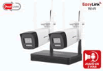 NKS422W0H :: Kit IP Inal&aacute;mbrico / 1 NVS WiFi de 4 Canales + 2 C&aacute;maras IP Bala WiFi 2 MP Dual Light, Audio Bidireccional (Micr&oacute;fono y Bocina Integrados) para Exterior IP66