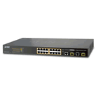 FGSW1816HPS :: Switch PoE Administrable L2 PLANET 16 Puertos Ethernet 10/100 Mbps con PoE 802.3at hasta 30.8 Watts por Puerto + 2 Puertos Gigabit TP/SFP